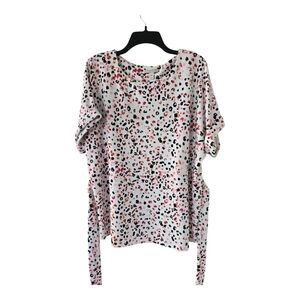 Dana Buchman Pink and Black Patterned Blouse